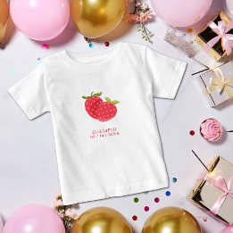 Camiseta Para Bebê Duo de Morango Adorável | Aniversário Personalizad