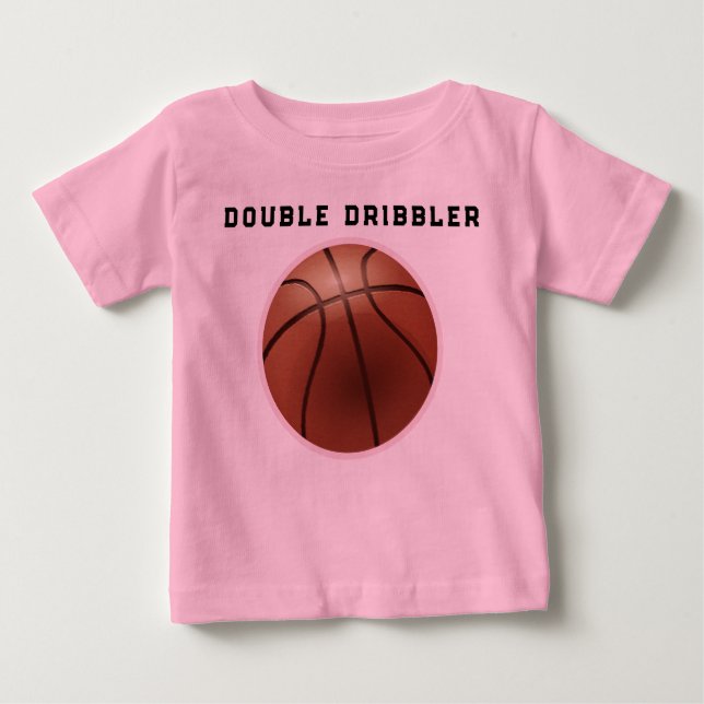 Camiseta Para Bebê Dupla bolha de basquetebol (Frente)