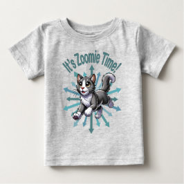 Camiseta Para Bebê É a Cinza de Zoomie Gato de Biolor