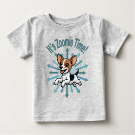 Camiseta Para Bebê É a Hora do Zoomie Rat Terrier