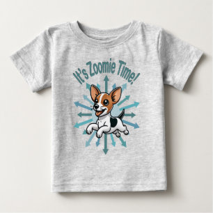 Camiseta Para Bebê É a Hora do Zoomie Rat Terrier