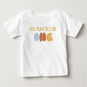 Camiseta Para Bebê É Divertido ser UM Aniversário de 1 ano