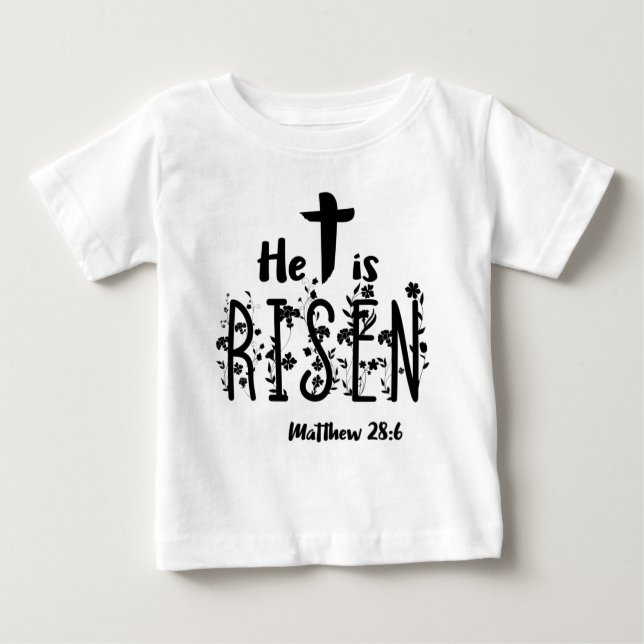 Camiseta Para Bebê É escritura aumentada da páscoa (Frente)