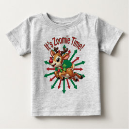 Camiseta Para Bebê "É hora da Zoomie! Reindeer de Natal