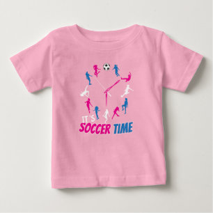 Camiseta Para Bebê É hora do futebol Citação de futebol feminino