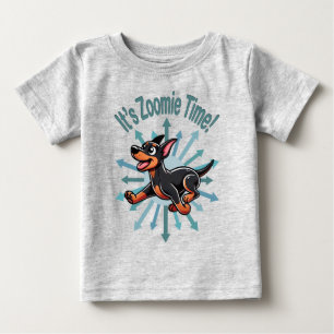 Camiseta Para Bebê É hora do Zoomie Doberman Pincher