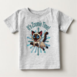 Camiseta Para Bebê É hora do Zoomie Gato Siames