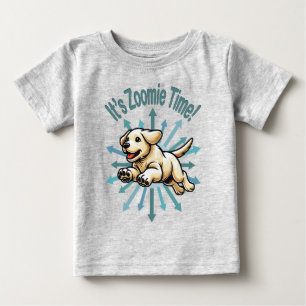 Camiseta Para Bebê É hora do Zoomie Labrador Retriever Dourado