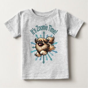 Camiseta Para Bebê É hora do Zoomie Pekingese