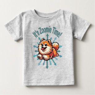 Camiseta Para Bebê É hora do Zoomie Pomerânia