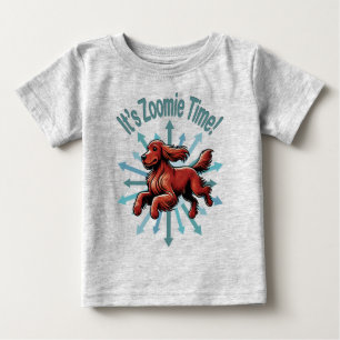 Camiseta Para Bebê É hora do Zoomie Setter Irlandês