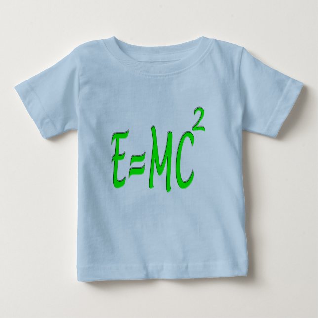 Camiseta Para Bebê E = MC 2 (verde) (Frente)
