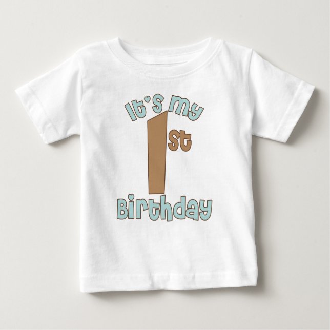 Camiseta Para Bebê É meu primeiro aniversário (Frente)