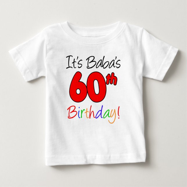 Camiseta Para Bebê É o 60º aniversário do Baba (Frente)