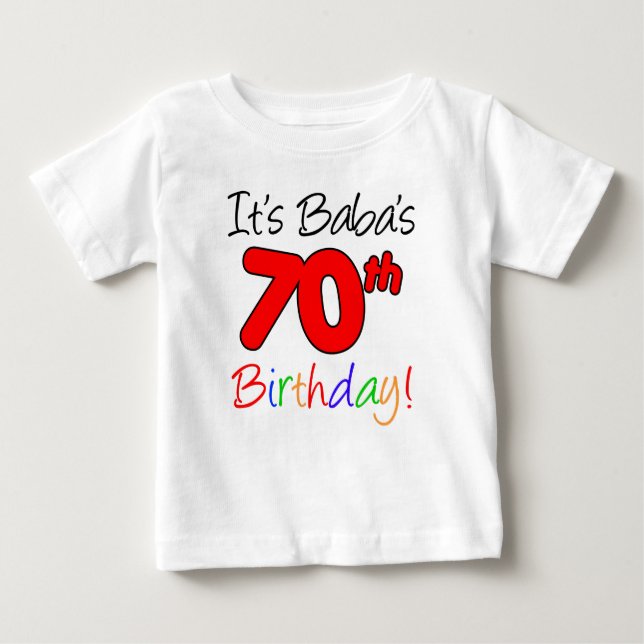 Camiseta Para Bebê É o 70º aniversário do Baba (Frente)
