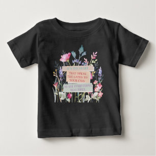 Camiseta Para Bebê É o coração que abre os portões, jardim floral