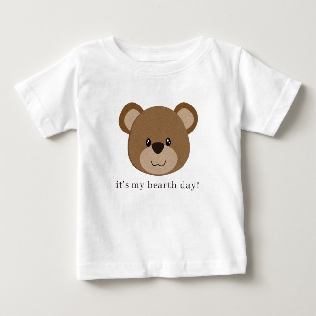 Camiseta Para Bebê É o dia do meu urso | PRIMEIRO ANIVERSARIO (Frente)