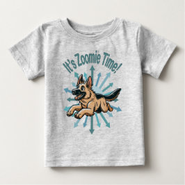 Camiseta Para Bebê É o German shepherd do Tempo Zoomie