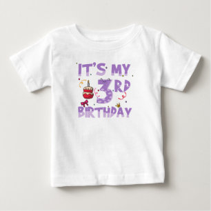 Camiseta Para Bebê É o meu 3º aniversário 