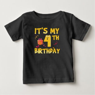 Camiseta Para Bebê É o meu 4º aniversário