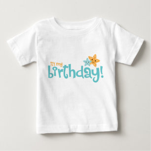 Camiseta Para Bebê "É o meu aniversário" Crianças de Starfish Foguete