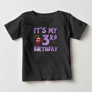 Camiseta Para Bebê É o meu aniversário de 3 anos
