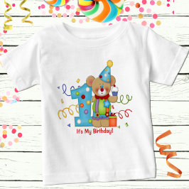Camiseta Para Bebê É o meu aniversário, Urso Judeu 1