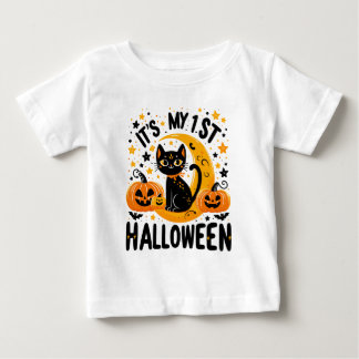 Camiseta Para Bebê É o meu gato preto de abóbora de 1rua