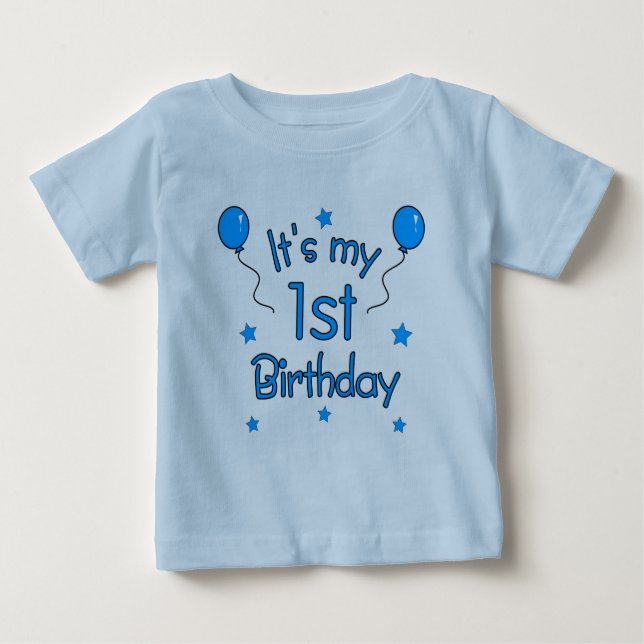 Camiseta Para Bebê É o meu primeiro aniversario (Frente)