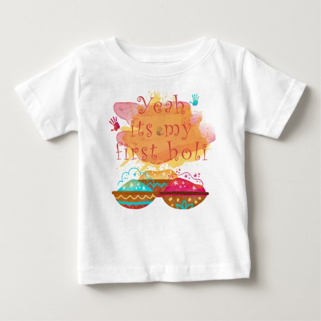 CAMISETA PARA BEBÊ É O MEU PRIMEIRO FATO DE BEBÊ HOLI (Frente)