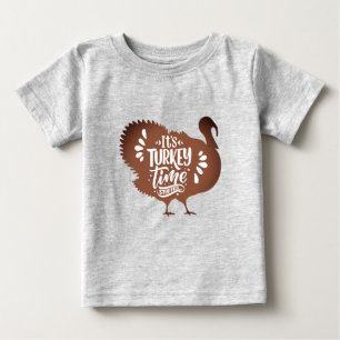 Camiseta Para Bebê É o tempo da Turquia para a Ação de Graças