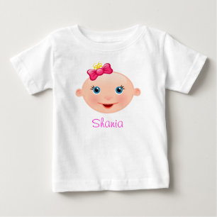 Camiseta Para Bebê É um Bebê Menina Face Rosa