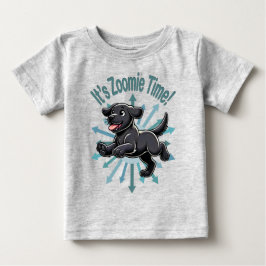 Camiseta Para Bebê É Zoomie Time Black Lab
