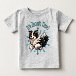 Camiseta Para Bebê É Zoomie Time Border Collie