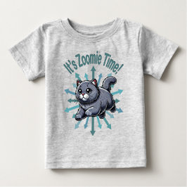 Camiseta Para Bebê É Zoomie Time British Shorthired Cat