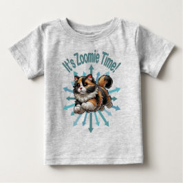 Camiseta Para Bebê É Zoomie Time Calico Cat