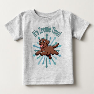 Camiseta Para Bebê É Zoomie Time Chocolate Lab