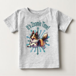 Camiseta Para Bebê É Zoomie Time Collie