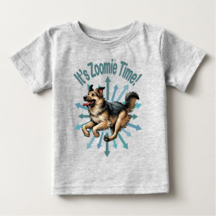 Camiseta Para Bebê É Zoomie Time Large Mutt