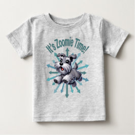 Camiseta Para Bebê É Zoomie Time Miniature Schnauzer