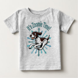 Camiseta Para Bebê É Zoomie Time — Ponteiro Alemão Curto