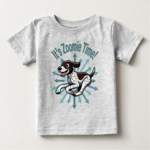 Camiseta Para Bebê É Zoomie Time — Ponteiro Alemão Curto