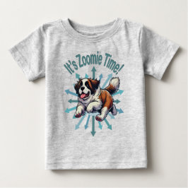 Camiseta Para Bebê É Zoomie Time Santo Bernard