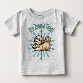 Camiseta Para Bebê É Zoomie Time Shih Tzu