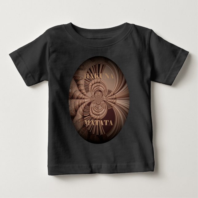 Camiseta Para Bebê Earthy Hakuna Matata Art Impressão (Frente)