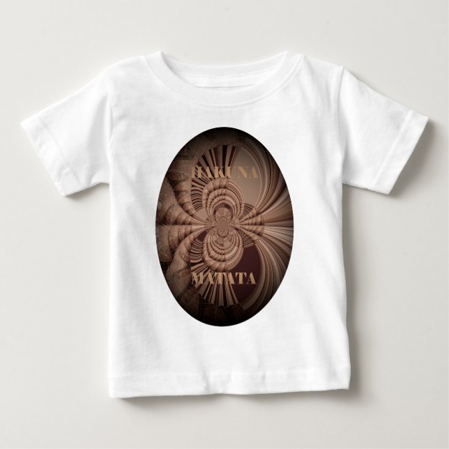 Camiseta Para Bebê Earthy Hakuna Matata Art Impressão (Frente)