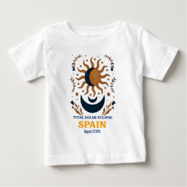 Camiseta Para Bebê Eclipse Total do Sol Espanha Agosto 2026