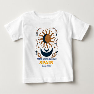 Camiseta Para Bebê Eclipse Total do Sol Espanha Agosto 2026