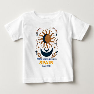 Camiseta Para Bebê Eclipse Total do Sol Espanha Agosto 2026