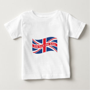 Camiseta Para Bebê Economias do deus o rei com Union Jack